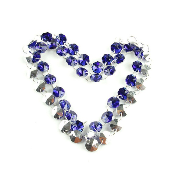 Hot Selling 14mm Dk.Sapphire With Silver Back Crystal Garland Strands With Silver Ring For The Family's Living Room Is Beautifully Decorated