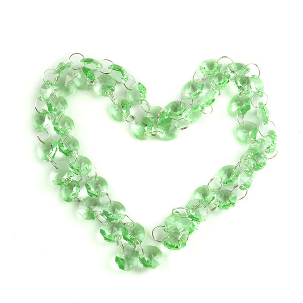 Free Shipping 50meters/Bag Light Green 14mm Octagon Beads Garland Strand For Exquisite Furnishings In The Family Bedroom