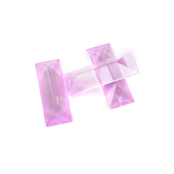 Lilac 22*63mm 100PCS Crystal Triangle Prism With One Hole For A Family Chandelier Sell Like Hot Cakes