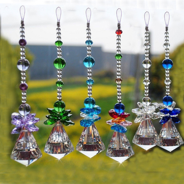 9PCS 40mm K9 Crystal Suncatcher Beads Pendant Hanging Crystals Lamp Prisms Chakra Chandelier Crystals Parts Rainbow Maker WQM171