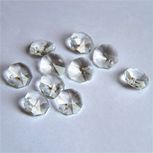 14mm Clear One Hole Crystal Octagon Shaped Beads Decorative Crystal Chandelier Beads Sell Like Hot Cakes