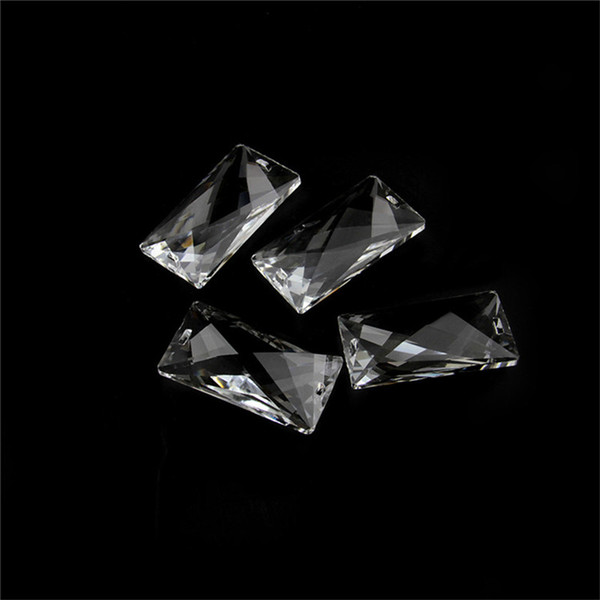 Free Shipping Transparent 10pcs Crystal Faceted Triangular Prism Polished For Lamp Ornament In That Family Parlor