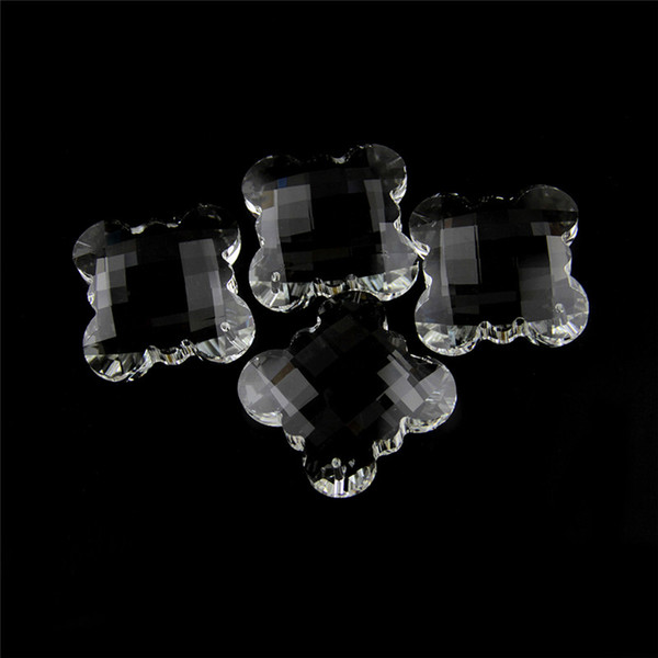 50mm Transparent 10pcs One Hole Crystal Prism Pendant With Chinese Knot Shape For The Family Kitchen Lights Are Decorative