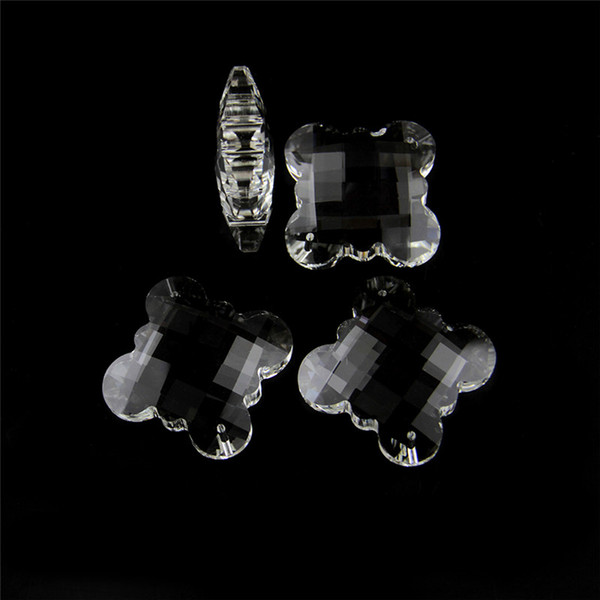 Transparent Two Holes 50mm 10pcs Crystal Chinese Knot Shape Prism Pendant For Kitchen Decorate With Delicate Ornament