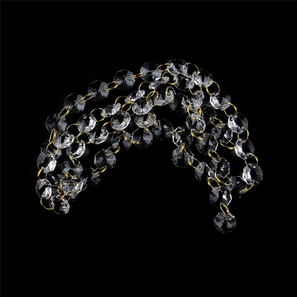 Clear 5 Meters/Lot 14mm Octagon Beads Garland Strand With Gold Rings Connectors For Kitchen Ornament In That Family