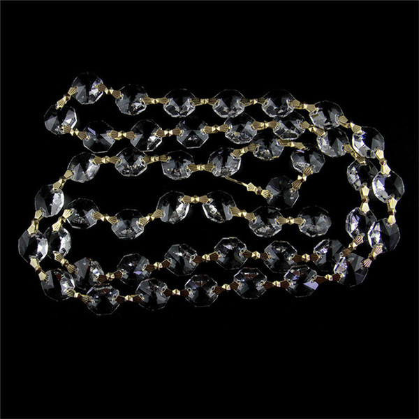 14mm 5 Meters/Lot Clear Octagon Garland Strand With Golden Butterfly Buckles For The Family Kitchen Exquisite Decorations