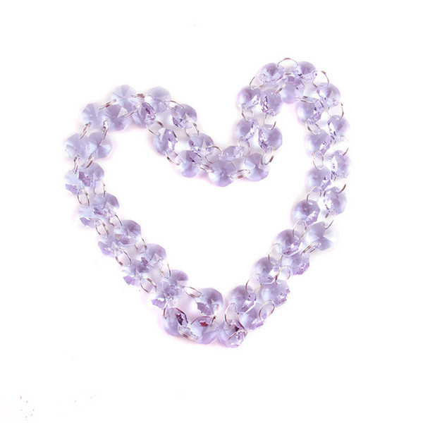 Lilac 50meters/Bag Crystal Octagon Beads Strands Chain 14mm For The Family's Living Room Is Beautifully Decorated Hot Selling