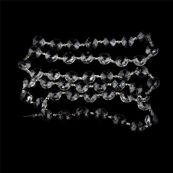 5 Meters/Lot 14mm Clear Garland Strand Crystal Beads With Silver Butterfly Buckles For Domestic Sitting Room Is Exquisite Adornment