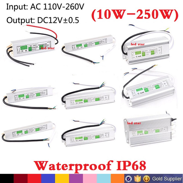 High Quality 12V Led Power Supply 10-200W Transformer Led Driver Adapter AC 90V-250V Waterproof Transformer For Underwater Light