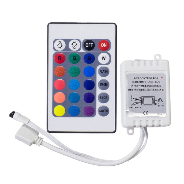 RGB Controller DC12V 24 Keys IR Remote Controller for SMD3528 SMD5050 RGB LED Strip lights Mini Controller