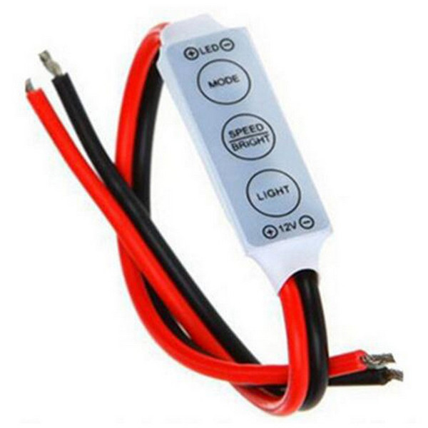 Free Shipping 3 Keys DC 12V Mini LED Strip Light Controller for 5050 3528 SMD LED Strip Lights Dimmer