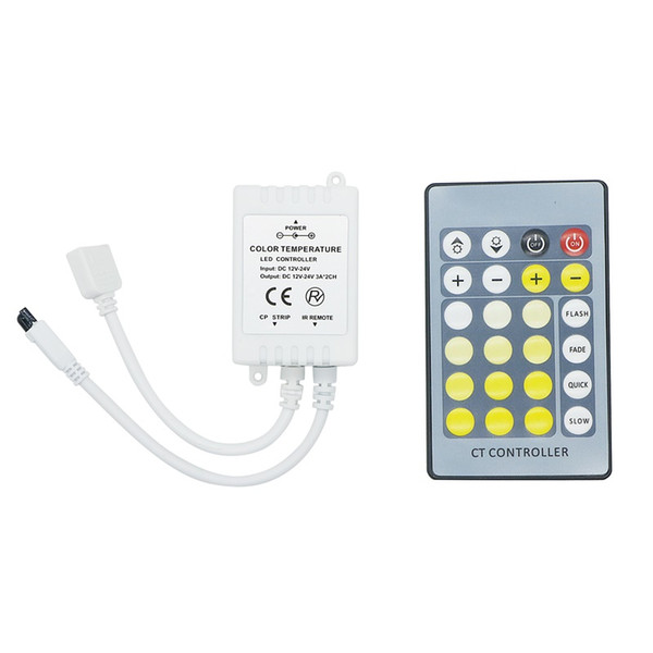 50pcs 24 Key IR Remote Dimmer Controller Two Color CW+WW CCT Adjustment Color Temperature For 5050/3528 Led Strip Light