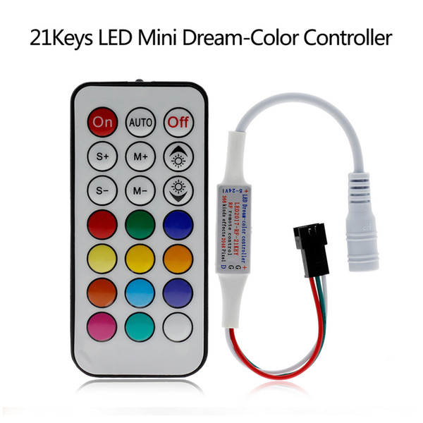 DC5V-24V SK6812 UCS1903 WS2801 WS2811 WS2812B Led RGB Pixel Controller 14key 17key 21key RF Remote Wireless LED Dream Color Controller