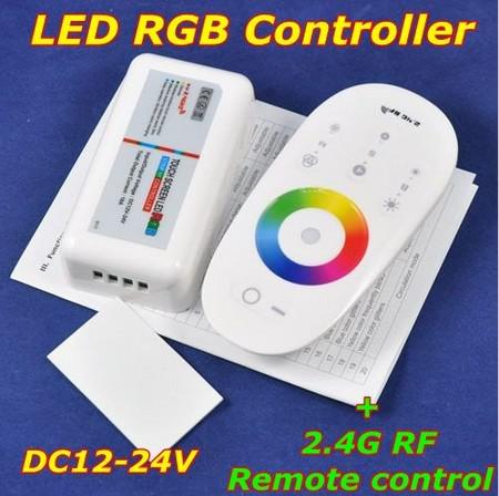 DC12-24V,LED touch screen RGB controller with 2.4G RF remote control for rgb led strip/bulb/ceiling,Retail,Wholesales Hot Sale