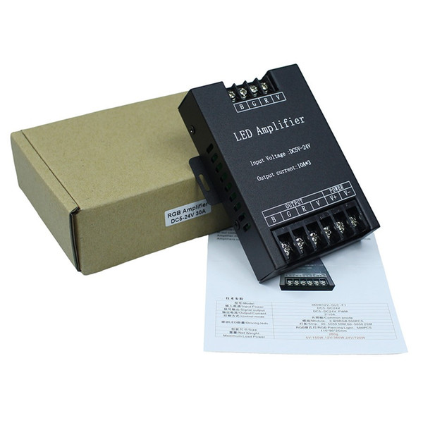 Led RGB Amplifier Controller input 5V/12V/24V 30A Signal Repeater 360W for 3528 /5050 RGB Led strip