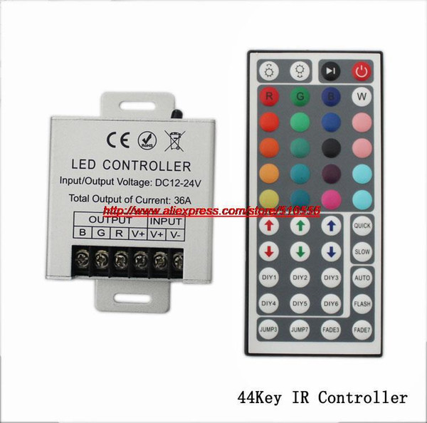 Wholesale-30A 12V 360W High Power 44Key 28Key 24Key RGB Remote Controller for rgb led strip