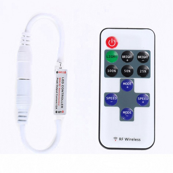 DC 5V-24V 12A 11Key MINI RF Remote Controller for SMD Single Color 3528 5050 LED SMD Strip Lights