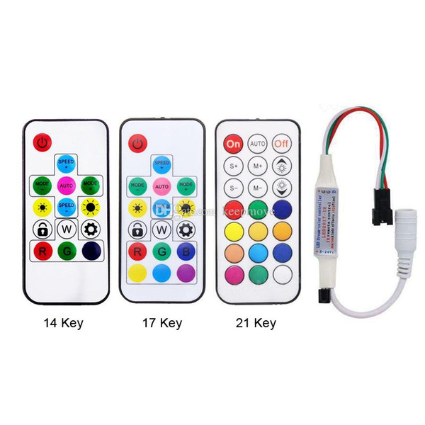 Dream-Color Controller 14 17 21 Key IR Remote Controller for Led Strip WS2811 WS2812B Pixel Module Light DC5V-24V Control Cabinet