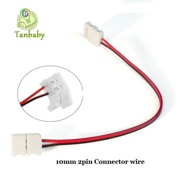 Tanbaby 10pcs/lot 10mm 2pin led connector for single color led strip 5050 two connectors easy connect no need soldering