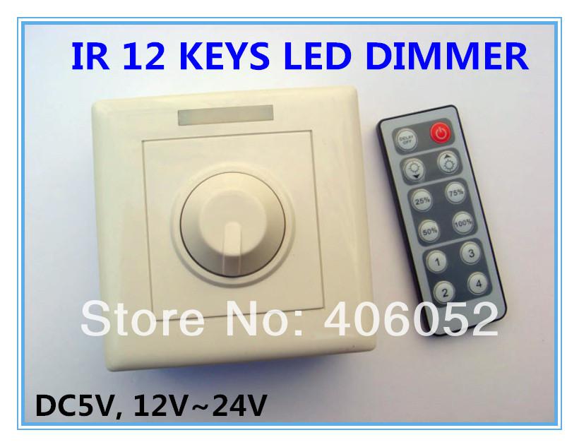 4pcs/lot 12V 8A 96W Switch Adjustable Brightness led dimmer ir For single color led strip