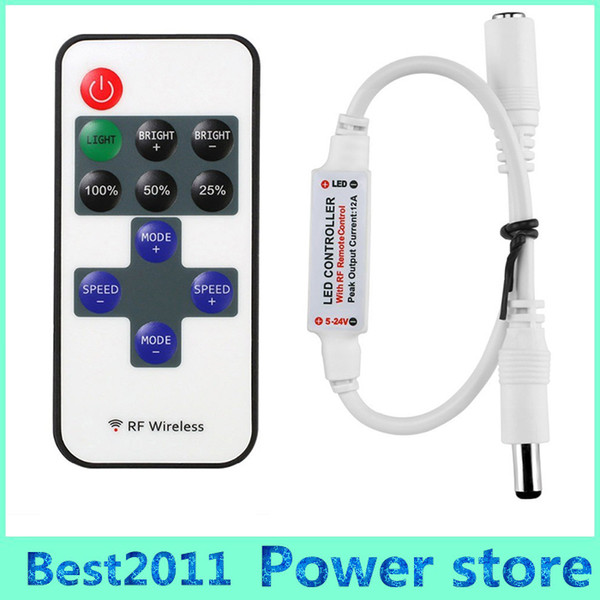 Mini RF Wireless Led Remote Controller Led Dimmer Controller For Single Color Light Strip SMD5050/3528/5730/5630/3014