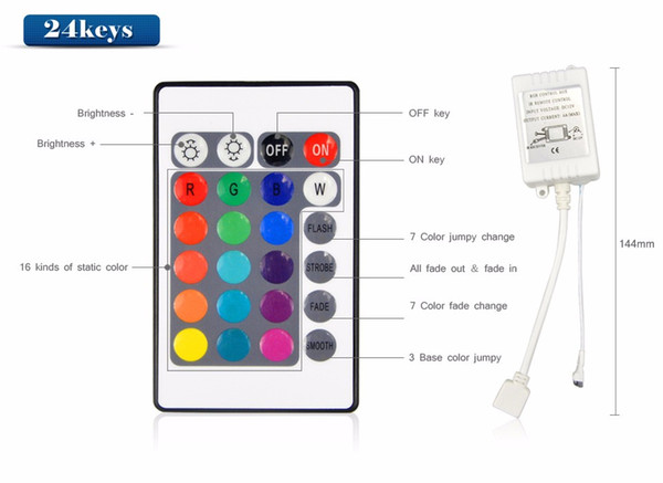 2.4G RGBW RGB LED Controller Touch Screen RF Remote Control / DC12V 24key /44 key RGB IR Controller for LED 2835 3528 5630Strip.