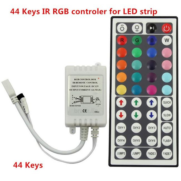 10PCS 12V 6A 44Keys IR Remote RGB Controller Dimmer For SMD 3528 5050 RGB LED Strip Lights Free Shipping