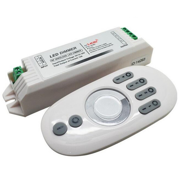 DC12-24V 2.4G 12A 2Ch RF Dimmer with Wireless Touch Screen Remote Control Light Accessory for Single Color LED Strip