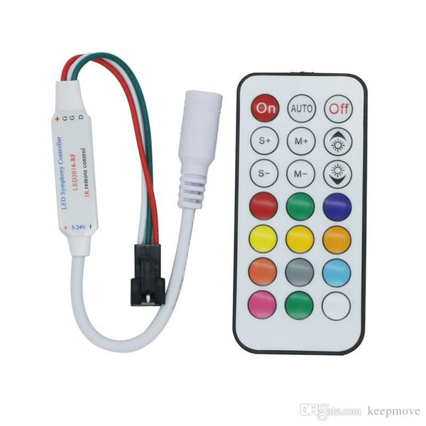 Led Pixel Controller DC5V-24V 14key/17key/21key Remote RF/IR Wireless Mini Controller WS2811/WS2812B Digital Strip Pixel Module Light Tape