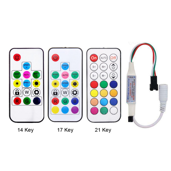 Dream-Color Controller 14 17 21 Key IR Remote Controller for Led Strip WS2811 WS2812B Pixel Module Light DC5V-24V Control Cabinet