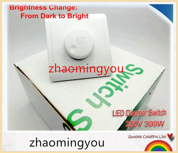 YON Free shipping LED Dimmer Switch 220V 300W Brightness from Dark to Bright Driver Dimmers For adjustable LED lights