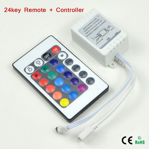 1Pcs DC 12V 24 Keys RGB Dimmer IR Remote Colors Controller / Control For LED Strip light SMD 3528 / 5050 / 2835