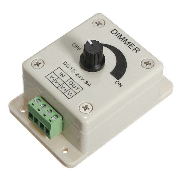 DC 12-24V 8A LED Light Protect Strip Dimmer Switch Control Adjustable Brightness Controller For Single Color LED Strip