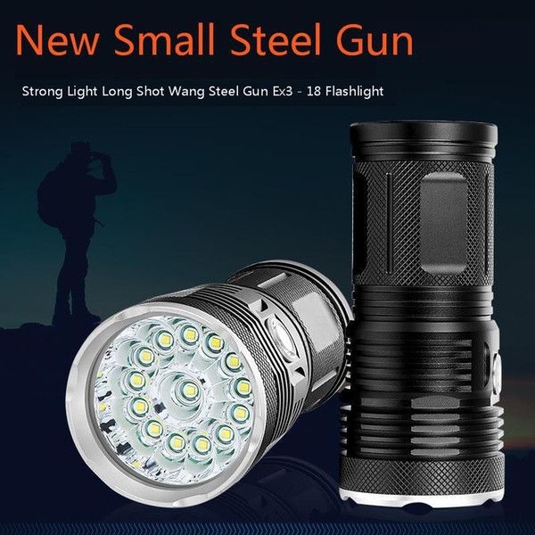 Light Aluminium Alloy EX Cannon T6 Flashlight Long Shots Wang Outdoor Small Monsters Go Hunting High-power 3 To 18 Lamp