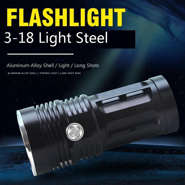 Light Aluminium Alloy T6 Cannon Flashlight Long Shots Wang Outdoor Small Monsters Go Hunting High-power 3 To 18 Lamp