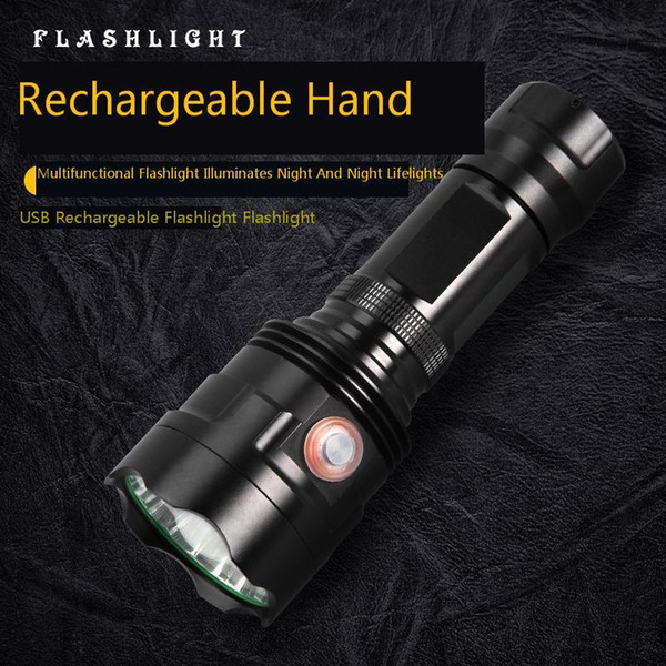 Light Aluminium Alloy Flashlight USB for bicycle Lamp Bring LED Full Put Electricity Instructions Promotion Free shipping