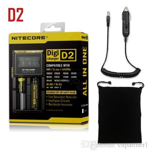 Fast Battery battery charger Original Nitecore D4 D2 New I4 I2 LCD Intelligent li-ion charging 18650 14500 26650 16340  batteries