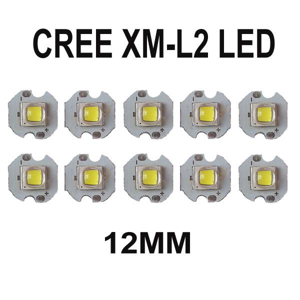 Cree XLamp XM-L2 U3 10W High Power LED Emitter Bulb with 12mm 14mm 16mm 20mm Heatsink base LED Emitter Flashlight Modding