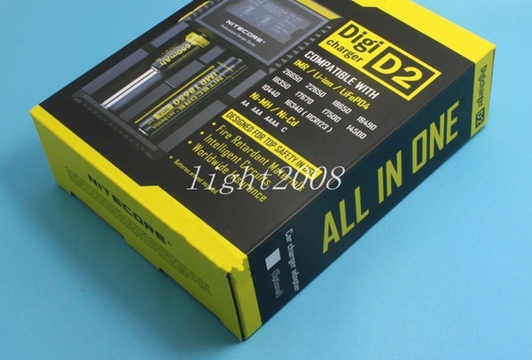 Nitecore D2 Digcharger Battery Charger with LCD Display Nitecore Charger for 26650 18650 18350 16340 14500 10440 Nitecore D2 Charger