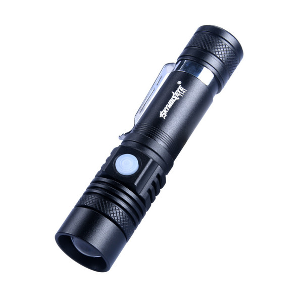 Cross Border New Pattern T6 Light Long Shots Usb Charge Led Flashlight Pen Clip Outdoors Lighting Flashlight