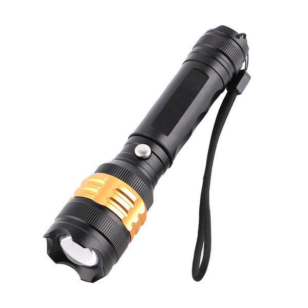 New Pattern Led Rotating Dimming T6 Light Flashlight Outdoors Waterproof Illuminating Lamp Aluminium Alloy Long Shots Charge Flashlight