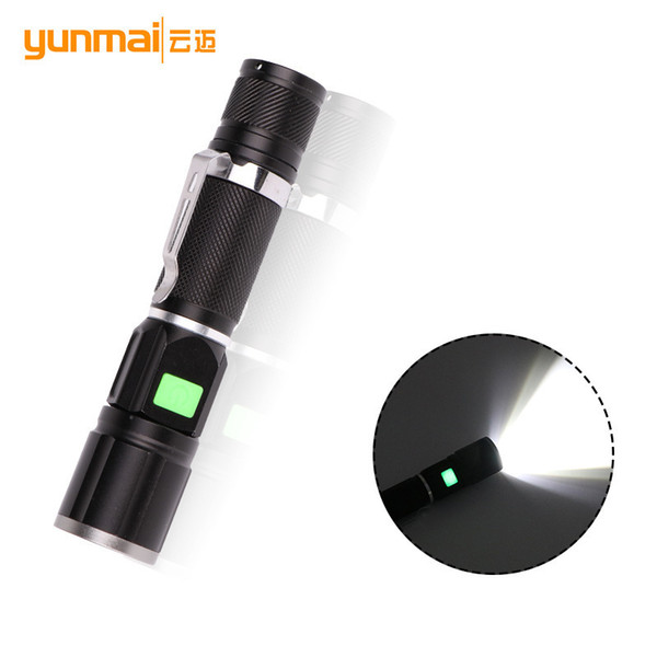 Cross Border New Pattern T6 Small-sized Portable Bring Pen Clip Aluminium Alloy Led Light Flashlight