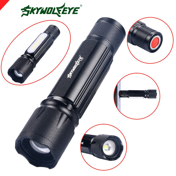 Cross Border New Pattern Skywolfeye Flexible Focusing Cob Magnet Flashlight Light Aluminium Alloy Flashlight