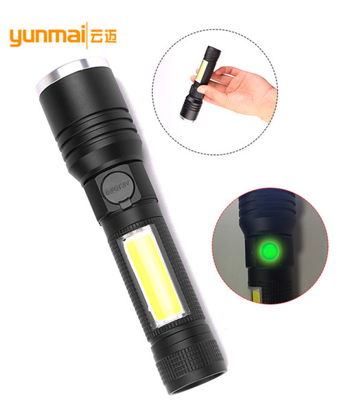 Cross Border New Pattern Usb Charge T6 Aluminium Alloy Flexible Zoom Cob Led Light Flashlight