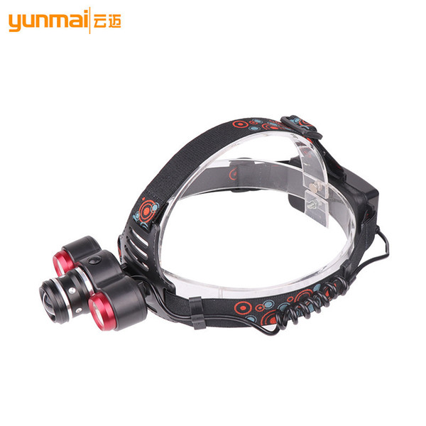 New Pattern Aluminium Alloy 3 Lamp Light Headlights 18650 Battery Mechanics Zoom Cob Led Light Go Fishing Lamp