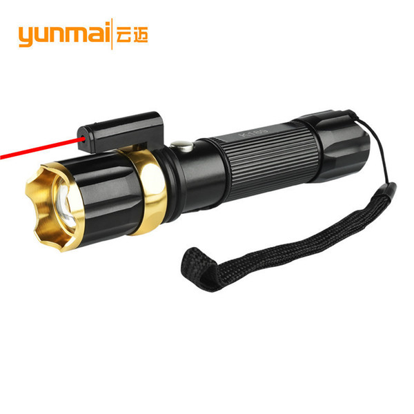 More Function Aluminium Alloy Charge Red Laser Go Hunting Meet An Emergency Zoom T6 Light Flashlight