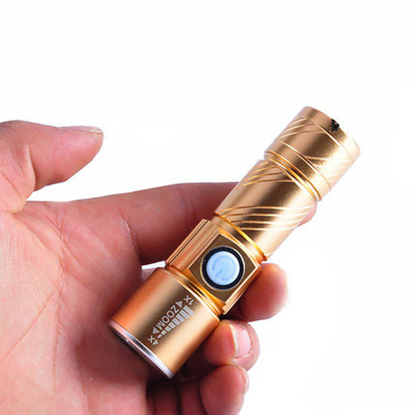 Vulgar Tycoon Gold Cree Mini- Charge Led Flashlight Waterproof The Night Lighting Usb Flashlight Small Night-light