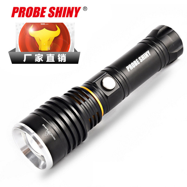 New Pattern 26650led High-power Charge Outdoors Flashlight T6 Zoom Long Shots Waterproof Light Flashlight