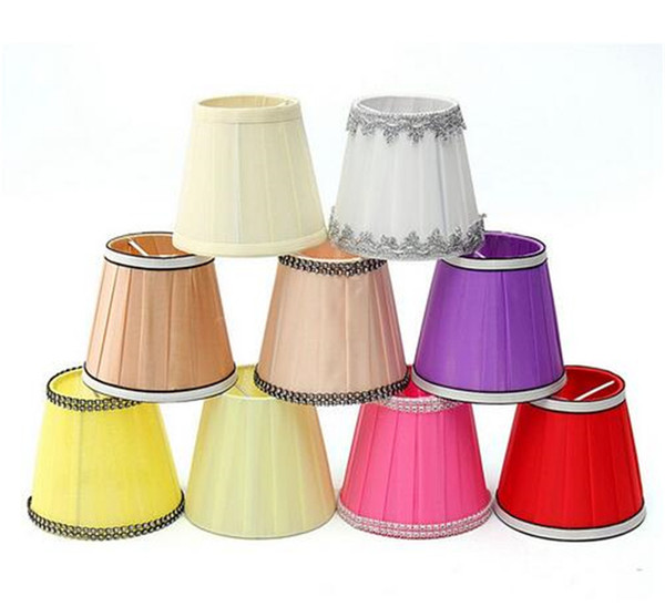 12cm Modern Fabric Colth Chandelier Lamp Shades Holder Clip On Sconce Table Beside Bed Lamp Hanging Light Lampshade 9 Colors