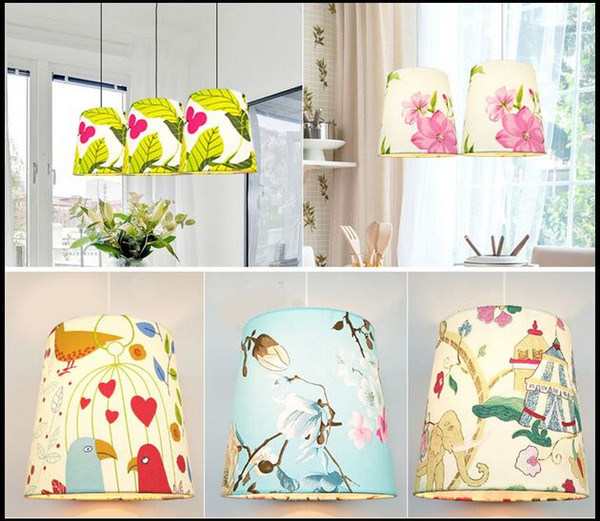 Simple E27 Floral Fabric Lampshade, Lampcover,Lampcovers for Table/Floor/Wall Lights Lamp Chandelier Lighting Fixtures Accessories